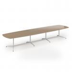 Loft barrel table 4600w x 1200d white frame and kendal oak top LTW4612-WH-KO