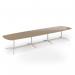 Loft barrel table 4600w x 1200d white frame and kendal oak top LTW4612-WH-KO