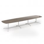 Loft barrel table 4600w x 1200d white frame and nebraska oak top LTW4612-WH-NO