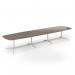 Loft barrel table 4600w x 1200d white frame and nebraska oak top LTW4612-WH-NO