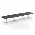 Loft barrel table 4600w x 1200d white frame and onyx grey top LTW4612-WH-OG
