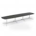 Loft barrel table 4600w x 1200d white frame and onyx grey top LTW4612-WH-OG