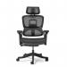 Lyra fully ergonomic task chair with adjustable arms and integrated head rest in black LYR3000T1-K