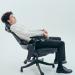 Lyra fully ergonomic task chair with adjustable arms and integrated head rest in black LYR3000T1-K