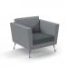 Lyric reception chair single seater with metal legs 900mm wide - elapse grey seat and arms with late grey back