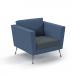 Lyric reception chair single seater with metal legs 900mm wide - elapse grey seat and arms with range blue back