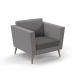 Lyric reception chair single seater with wooden legs 900mm wide - present grey seat and arms with forecast grey back