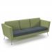 Lyric reception chair three seater with metal legs 2010mm wide - elapse grey seat and arms with endurance green back