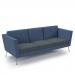 Lyric reception chair three seater with metal legs 2010mm wide - elapse grey seat and arms with range blue back