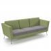 Lyric reception chair three seater with metal legs 2010mm wide - forecast grey seat and arms with endurance green back