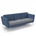 Lyric reception chair three seater with metal legs 2010mm wide - late grey seat and arms with range blue back