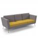 Lyric reception chair three seater with metal legs 2010mm wide - lifetime yellow seat and arms with forecast grey back