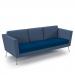 Lyric reception chair three seater with metal legs 2010mm wide - maturity blue seat and arms with range blue back