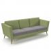 Lyric reception chair three seater with wooden legs 2010mm wide - forecast grey seat and arms with endurance green back