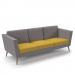 Lyric reception chair three seater with wooden legs 2010mm wide - lifetime yellow seat and arms with forecast grey back