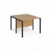 Maestro 25 back to back straight desks 1000mm x 1200mm - black bench leg frame, oak top MB1012BKO