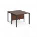 Maestro 25 back to back straight desks 1000mm x 1200mm - black bench leg frame, walnut top MB1012BKW