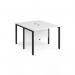 Maestro 25 back to back straight desks 1000mm x 1200mm - black bench leg frame, white top MB1012BKWH