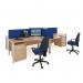 Maestro 25 back to back straight desks 1000mm x 1200mm - silver bench leg frame, white top MB1012BSWH