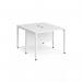 Maestro 25 back to back straight desks 1000mm x 1200mm - white bench leg frame, white top MB1012BWHWH