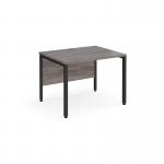 Maestro 25 straight desk 1000mm x 800mm - black bench leg frame, grey oak top MB10KGO