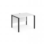 Maestro 25 straight desk 1000mm x 800mm - black bench leg frame, white top MB10KWH