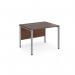 Maestro 25 straight desk 1000mm x 800mm - silver bench leg frame, walnut top MB10SW