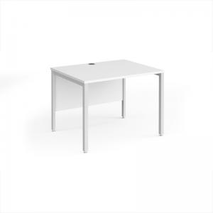 Maestro 25 straight desk 1000mm x 800mm - white bench leg frame, white