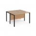 Maestro 25 back to back straight desks 1200mm x 1200mm - black bench leg frame, beech top MB1212BKB