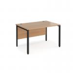 Maestro 25 straight desk 1200mm x 800mm - black bench leg frame, beech top MB12KB