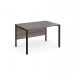 Maestro 25 straight desk 1200mm x 800mm - black bench leg frame, grey oak top MB12KGO