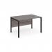 Maestro 25 straight desk 1200mm x 800mm - black bench leg frame, grey oak top MB12KGO