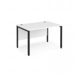 Maestro 25 straight desk 1200mm x 800mm - black bench leg frame, white top MB12KWH