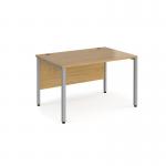 Maestro 25 straight desk 1200mm x 800mm - silver bench leg frame, oak top MB12SO
