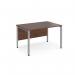 Maestro 25 straight desk 1200mm x 800mm - silver bench leg frame, walnut top MB12SW