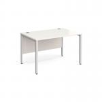 Maestro 25 straight desk 1200mm x 800mm - white bench leg frame, white top MB12WHWH