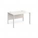 Maestro 25 straight desk 1200mm x 800mm - white bench leg frame, white top MB12WHWH