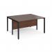 Maestro 25 back to back straight desks 1400mm x 1200mm - black bench leg frame, walnut top MB1412BKW