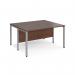 Maestro 25 back to back straight desks 1400mm x 1200mm - silver bench leg frame, walnut top MB1412BSW