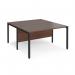 Maestro 25 back to back straight desks 1400mm x 1600mm - black bench leg frame, walnut top MB1416BKW