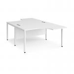 Maestro 25 back to back ergonomic desks 1400mm deep - white bench leg frame, white top MB14EBWHWH