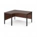 Maestro 25 left hand ergonomic desk 1400mm wide - black bench leg frame, walnut top MB14ELKW