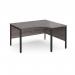 Maestro 25 right hand ergonomic desk 1400mm wide - black bench leg frame, grey oak top MB14ERKGO