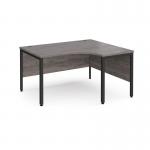 Maestro 25 right hand ergonomic desk 1400mm wide - black bench leg frame, grey oak top MB14ERKGO
