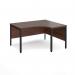 Maestro 25 right hand ergonomic desk 1400mm wide - black bench leg frame, walnut top MB14ERKW