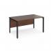 Maestro 25 straight desk 1400mm x 800mm - black bench leg frame, walnut top MB14KW