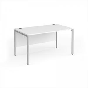 Maestro 25 straight desk 1400mm x 800mm - silver bench leg frame,