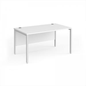 Maestro 25 straight desk 1400mm x 800mm - white bench leg frame, white