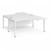 Maestro 25 back to back ergonomic desks 1600mm deep - white bench leg frame, white top MB16EBWHWH