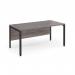 Maestro 25 straight desk 1600mm x 800mm - black bench leg frame, grey oak top MB16KGO